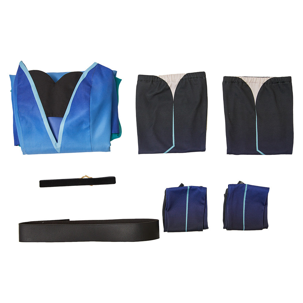 Angel Dust blau Outfit Hazbin Hotel Anthony Cosplay Kostüm Set