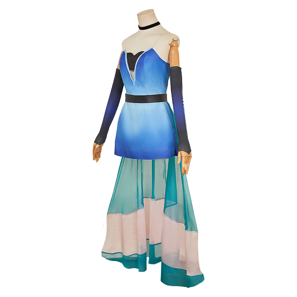 Angel Dust blau Outfit Hazbin Hotel Anthony Cosplay Kostüm Set