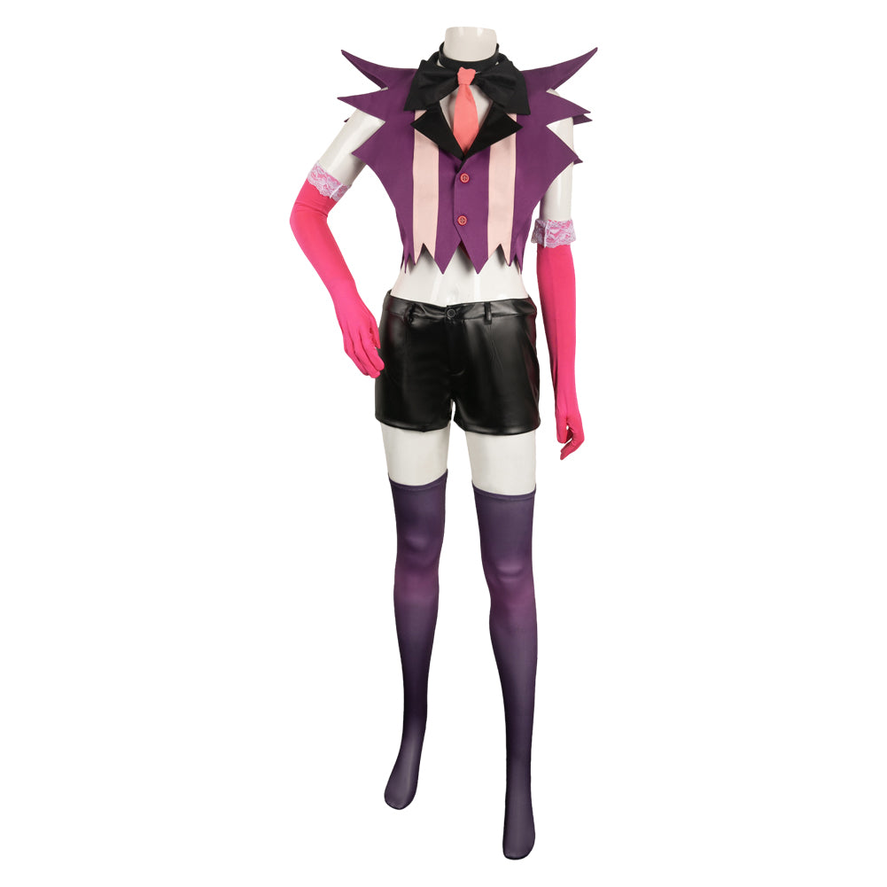 C-ZOFEK Angel Dust Cosplay Hoodie - 4 Ärmel, Reißverschluss, Komplettes Outfit Für Damen C-ZOFEK Angel Dust Cosplay Hoodie - 4 Ärmel, Reißverschluss, Komplettes Outfit Für Damen