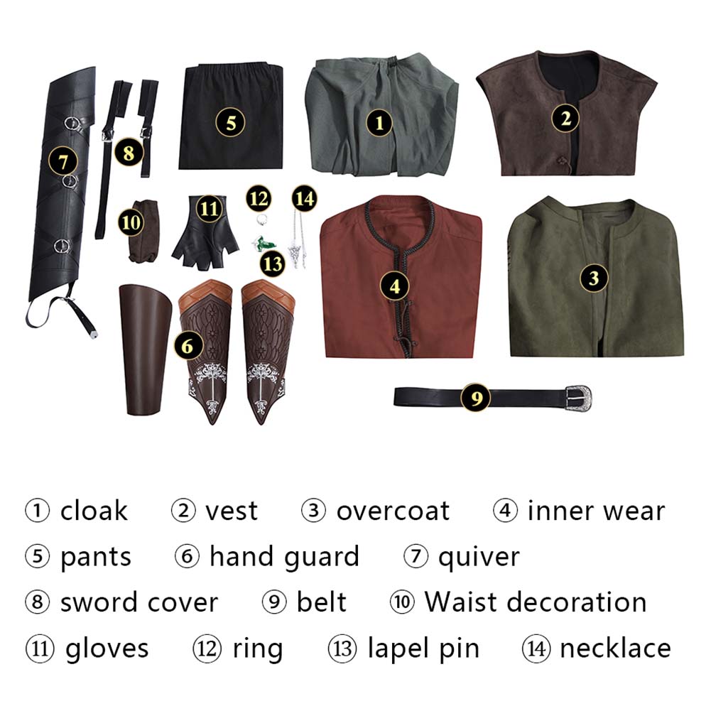 Aragorn grün Kostüm The Lord of the Rings Aragorn Cosplay Outfits