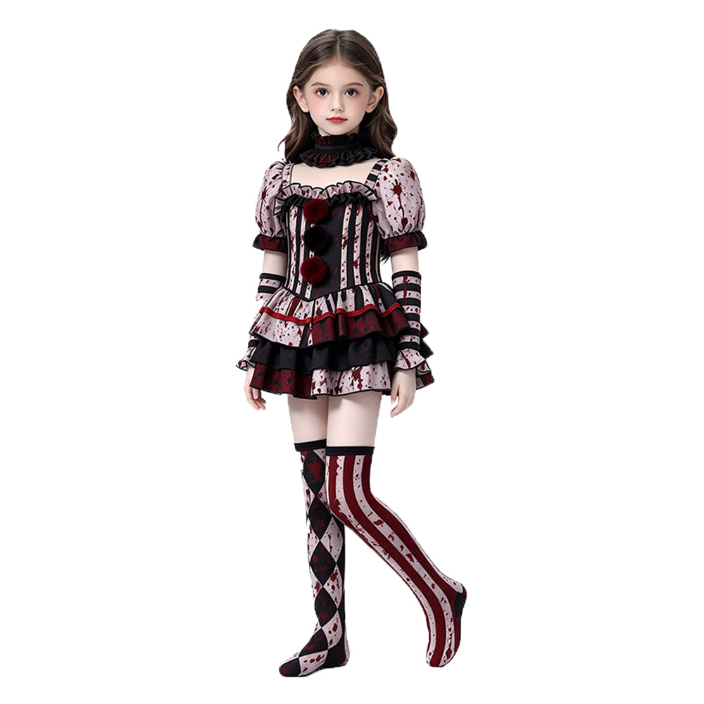 Art the Clown Mädchen schwarz Kostüm Set Terrifier Art the Clown Cosplay Outfit
