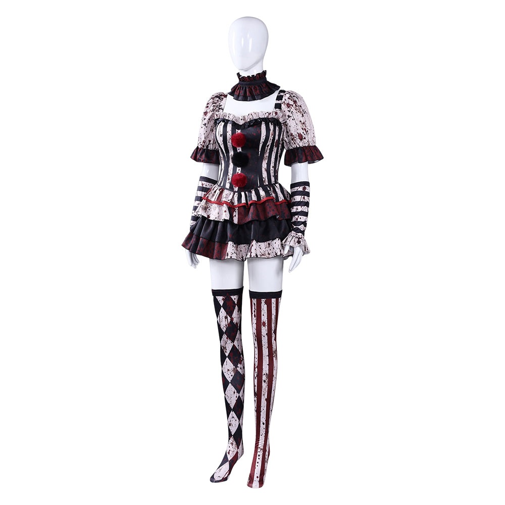 Art The Clown Terrifierweiß schwarz Kostüm Set Terrifier Art The Clown Cosplay Outfit