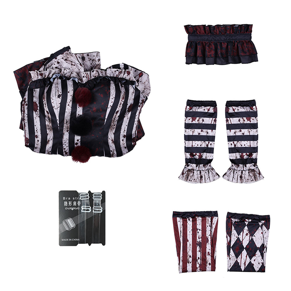 Art The Clown Terrifierweiß schwarz Kostüm Set Terrifier Art The Clown Cosplay Outfit