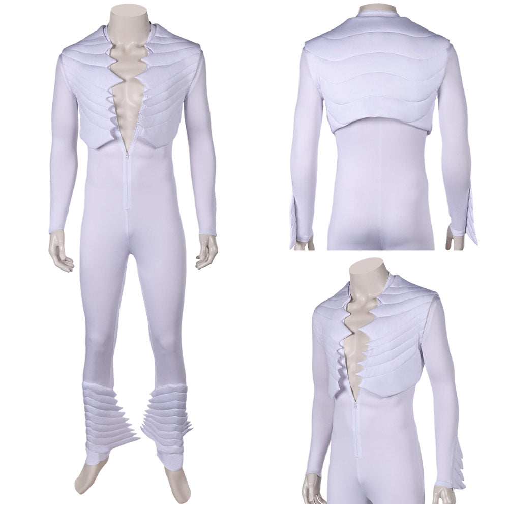 Band Queen Freddie Mercury weiß Jumpsuit Cosplay Kostüm