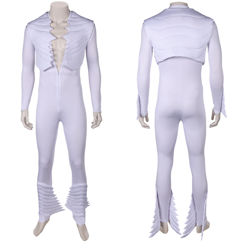 Band Queen Freddie Mercury weiß Jumpsuit Cosplay Kostüm