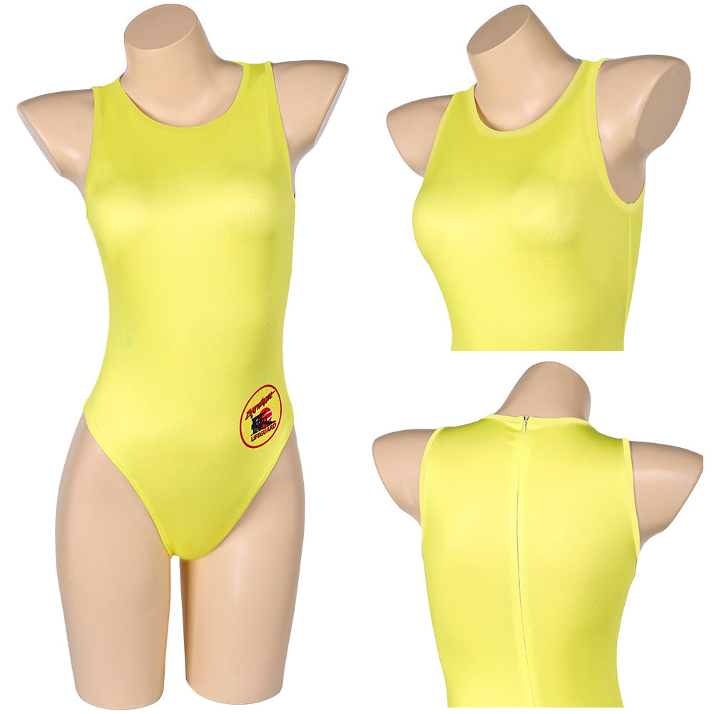 C.J. Parker Baywatch Damen Sommer gelb Bademode Einteiliger Badeanzug