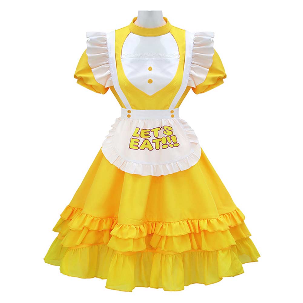 Chica geld Kleid Five Nights at Freddy's FNAF Chica Cosplay Outfit
