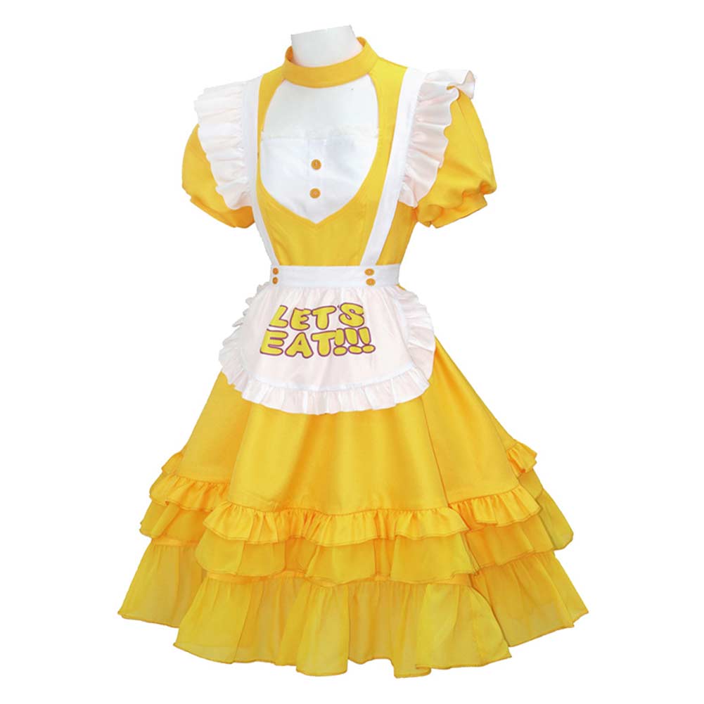 Chica geld Kleid Five Nights at Freddy's FNAF Chica Cosplay Outfit