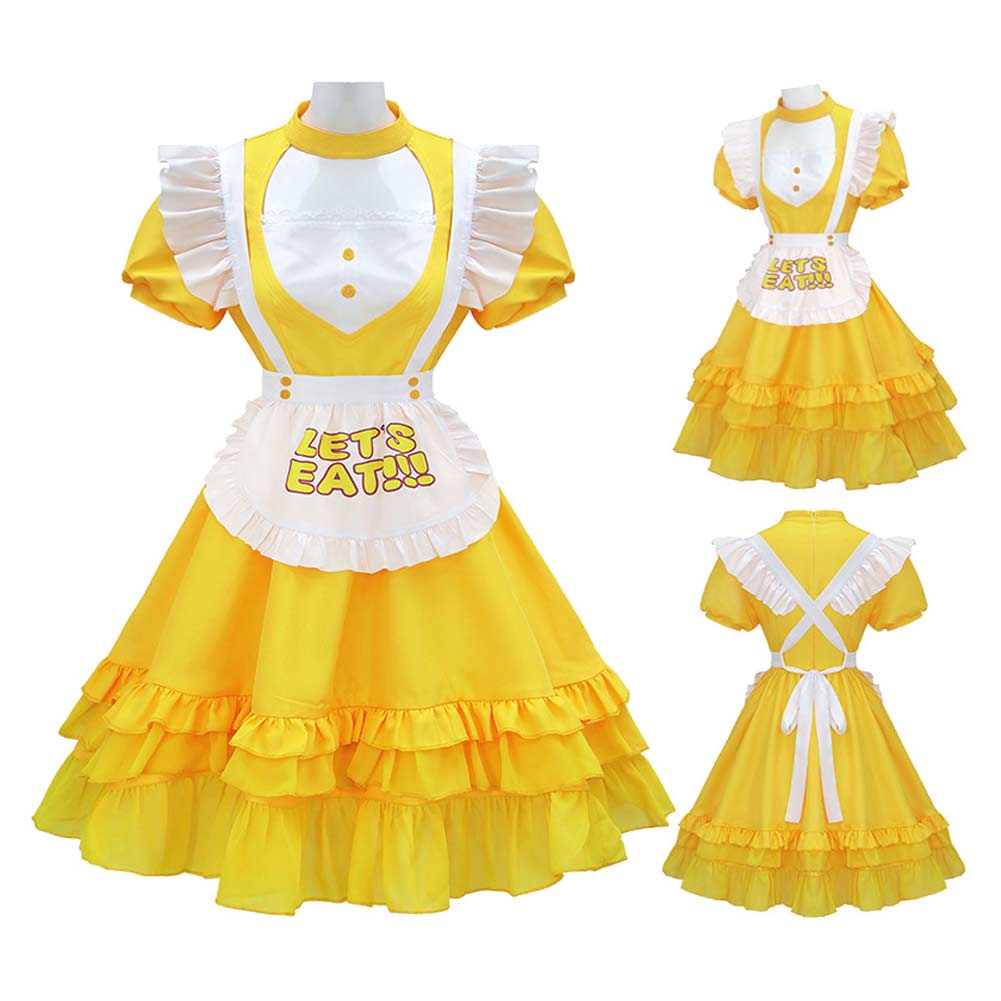 Chica geld Kleid Five Nights at Freddy's FNAF Chica Cosplay Outfit
