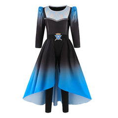 Chloe Charming Kinder blau schwarz Kostüm Set Descendants: Wicked Wonderland Chloe Charming Cosplay Outfit