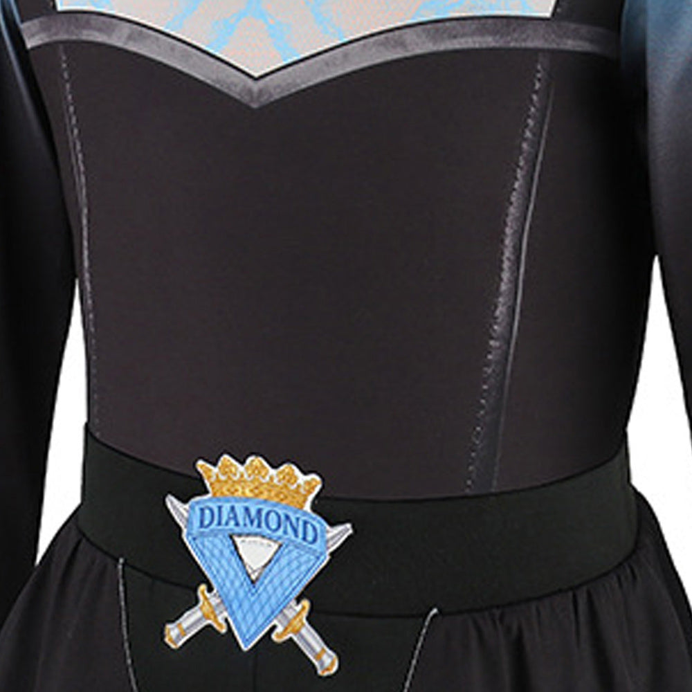 Chloe Charming Kinder blau schwarz Kostüm Set Descendants: Wicked Wonderland Chloe Charming Cosplay Outfit