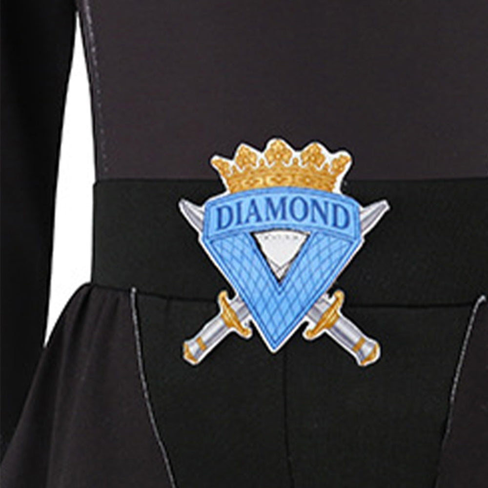 Chloe Charming Kinder blau schwarz Kostüm Set Descendants: Wicked Wonderland Chloe Charming Cosplay Outfit