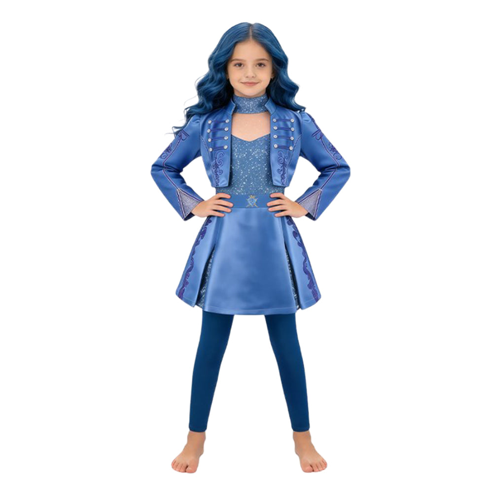 Chloe Charming Mädchen blau Kostüm Set Descendants: Wicked Wonderland Chloe Cosplay Outfit