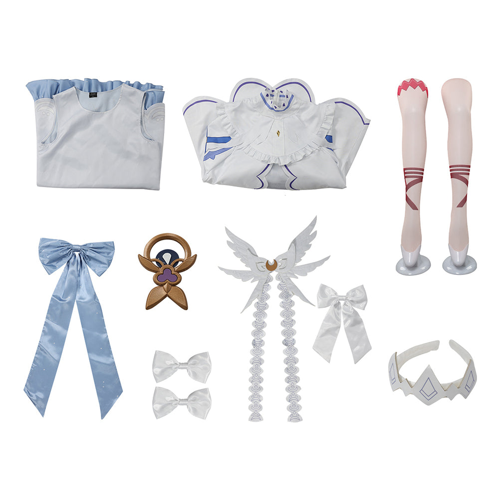Columbina weiß Kostüm Set Genshin Impact Columbina Cosplay Outfit