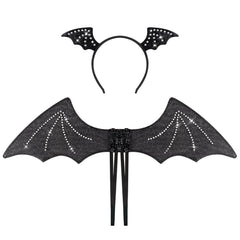 Cosplay Kostüm Outfits Halloween Karneval Anzug Fledermaus Flügel Stirnband Set