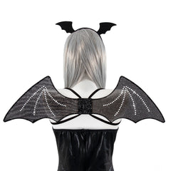 Cosplay Kostüm Outfits Halloween Karneval Anzug Fledermaus Flügel Stirnband Set