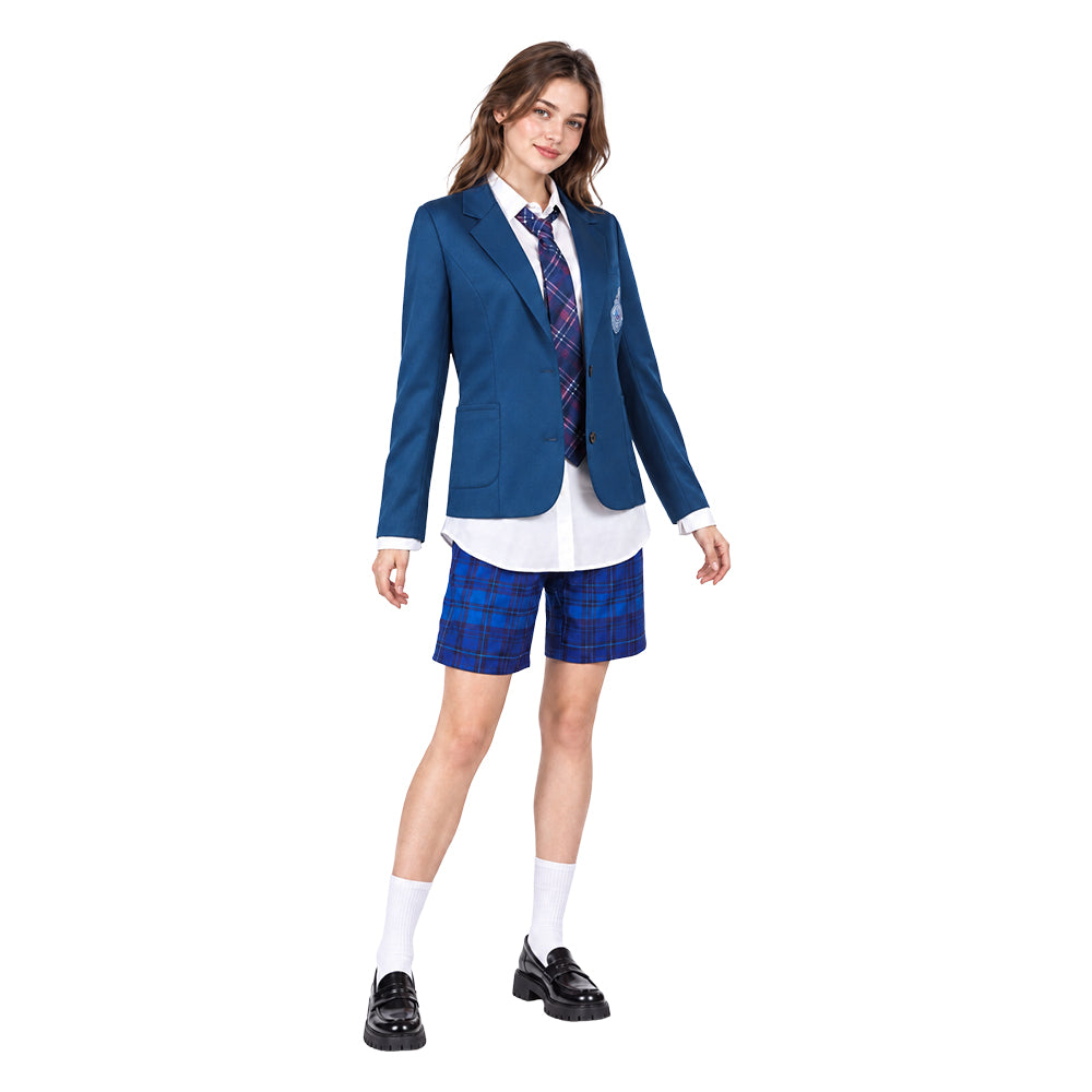 Coven Academy blau Schuluniform mit Krawatte Hexe Cosplay Kostüm