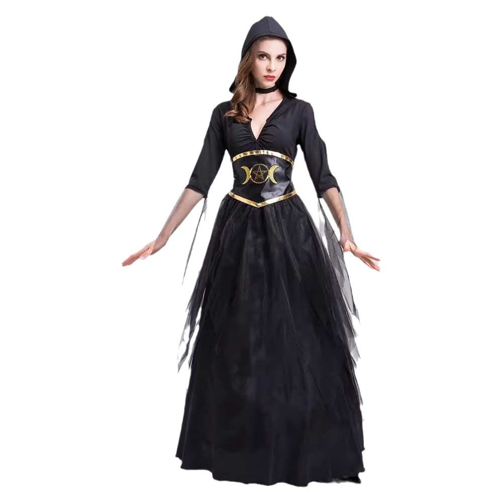 Damen Cosplay Kostüm Outfits Halloween Karneval Anzug Vampir Geist Tod Hexe