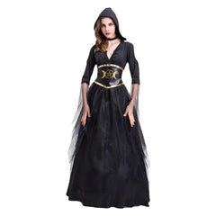 Damen Cosplay Kostüm Outfits Halloween Karneval Anzug Vampir Geist Tod Hexe