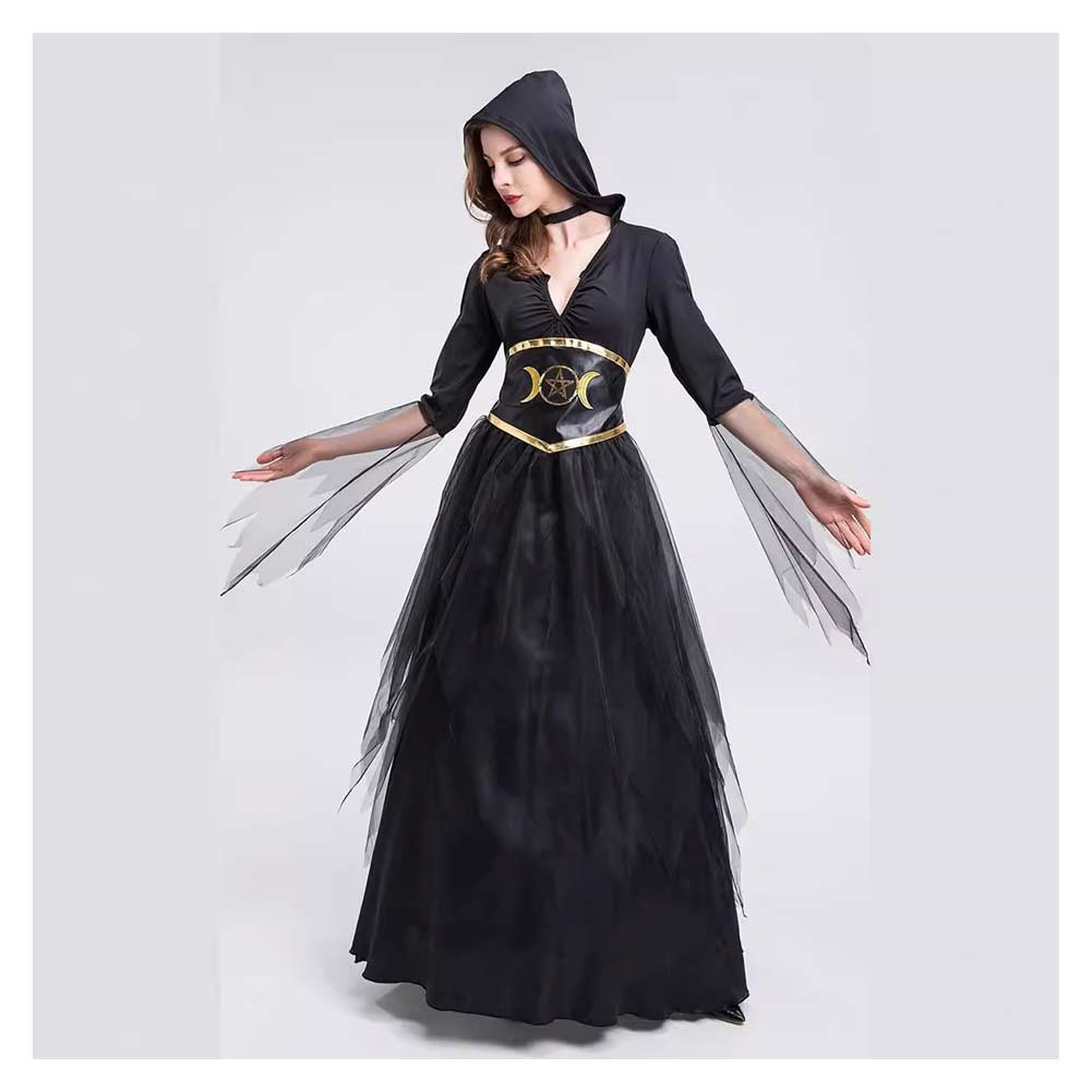 Damen Cosplay Kostüm Outfits Halloween Karneval Anzug Vampir Geist Tod Hexe