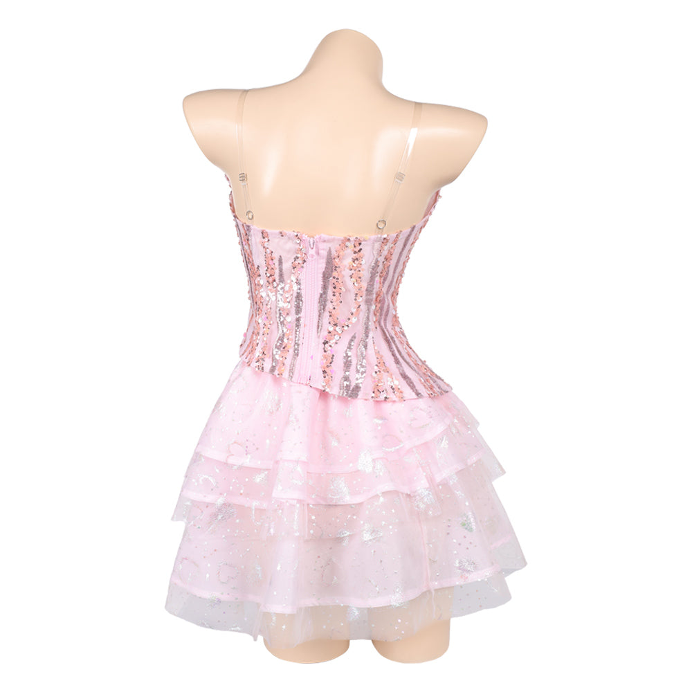 Damen Glinda rosa Kleid Wicked for Good Glinda Cosplay Outfits