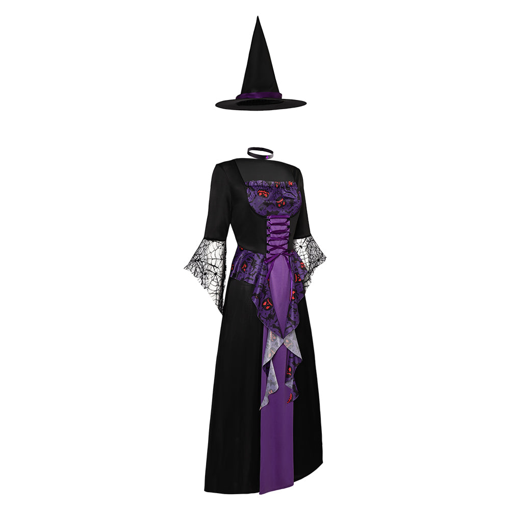 Damen Hexenkleid Cosplay Kostüm Outfits Halloween Karneval Anzug Kleid Halloween