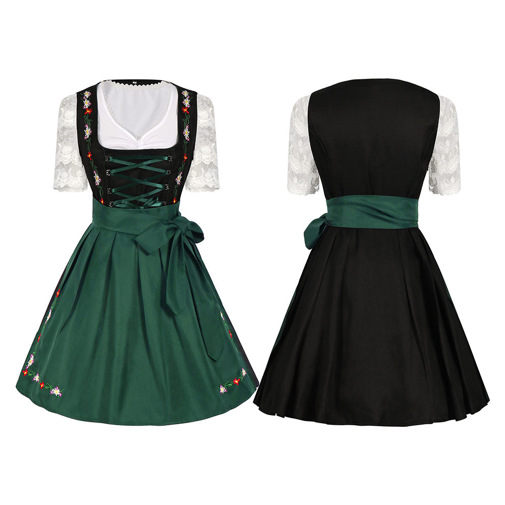 Damen Kleid Bierfest Kleidung Bayerische Halloween Oktoberfest Faschingskleid