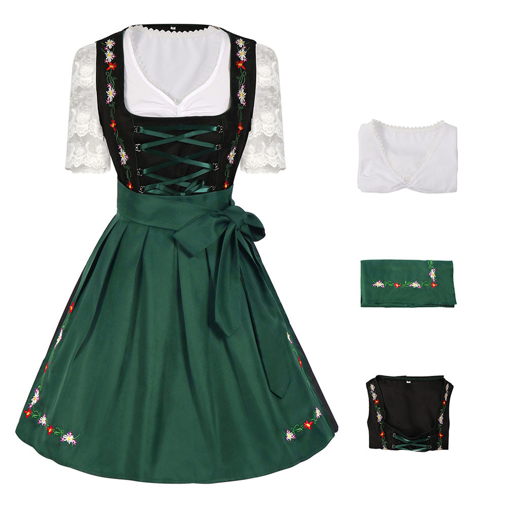 Damen Kleid Bierfest Kleidung Bayerische Halloween Oktoberfest Faschingskleid