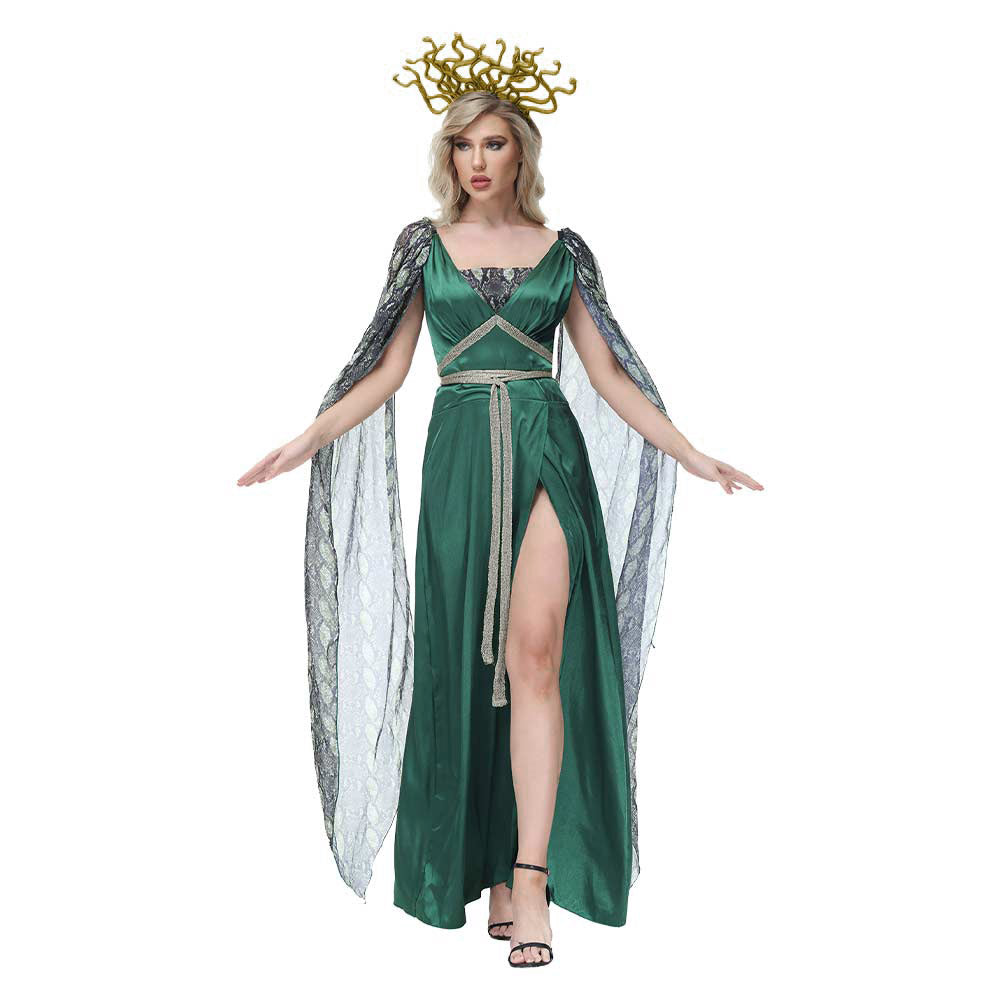 Damen Medusa Cosplay Kostüm Outfits Halloween Karneval Anzug