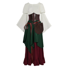 Damen Mittelalter Cosplay Kostüm Outfits Halloween Karneval Anzug Kleid