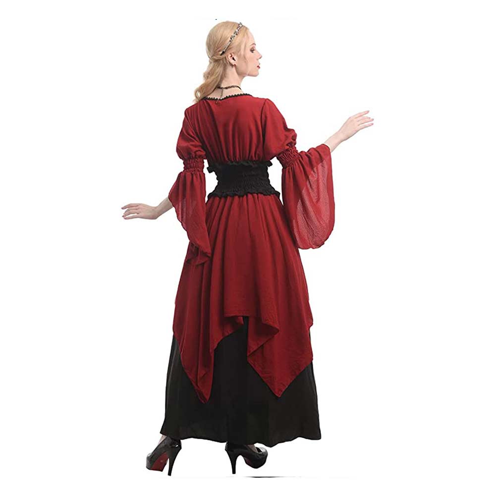 Damen Mittelalterliches Renaissance Viktorianisches Piraten Hexen Kleid Kleid Cosplay Kostüm Outfits Halloween Karneval Anzug