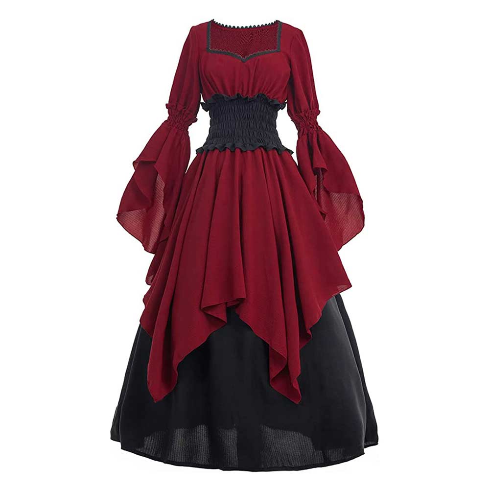 Damen Mittelalterliches Renaissance Viktorianisches Piraten Hexen Kleid Kleid Cosplay Kostüm Outfits Halloween Karneval Anzug