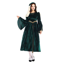 Damen Renaissance Hexenkleid Cosplay Kostüm Outfits Halloween Karneval Anzug