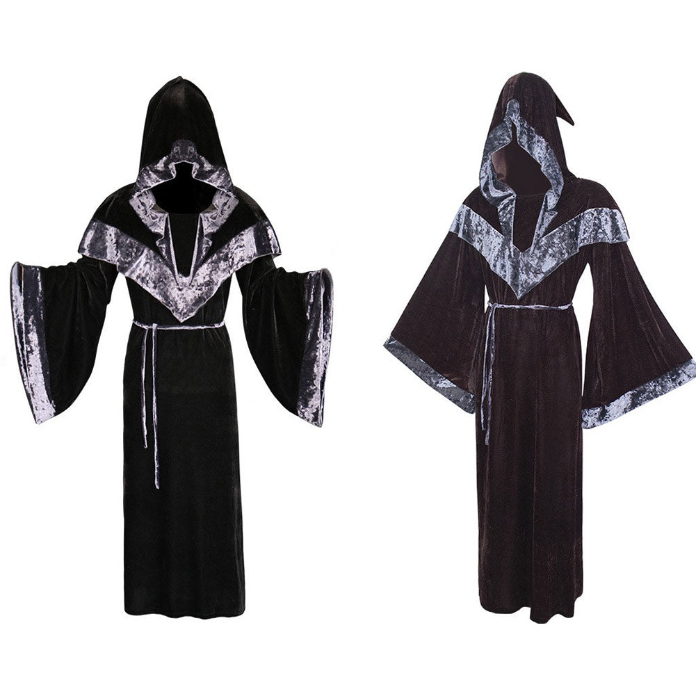 Damen Robe mit Kapuze Cosplay Kostüm Outfits Halloween Karneval Kostüm Hexen und Zauberer