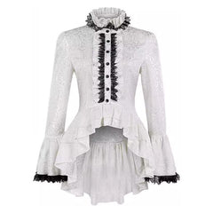 Damen Victorian Gothic Spitze Top Cosplay Kostüm Outfits Halloween Karneval Anzug