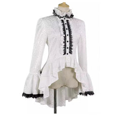 Damen Victorian Gothic Spitze Top Cosplay Kostüm Outfits Halloween Karneval Anzug