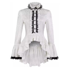 Damen Victorian Gothic Spitze Top Cosplay Kostüm Outfits Halloween Karneval Anzug