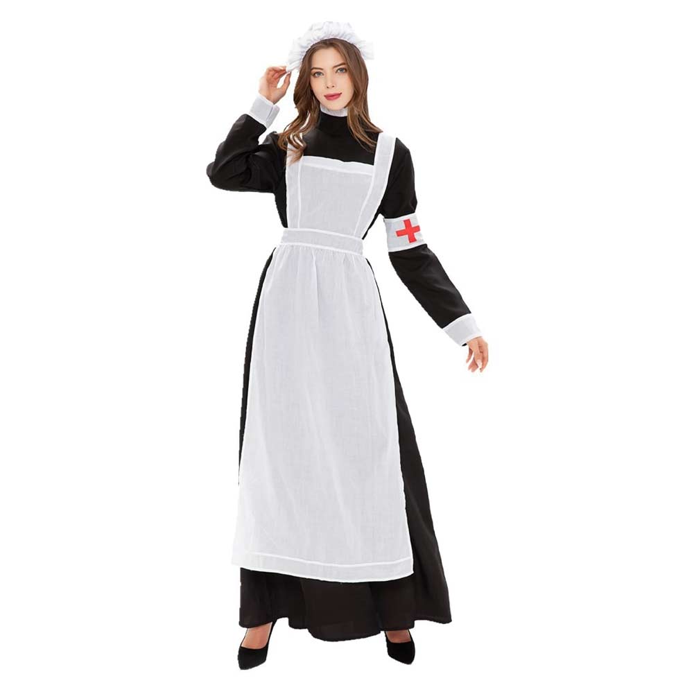 Damen Viktorianische Krankenschwester Cosplay Kostüm Outfits Halloween Karneval Anzug