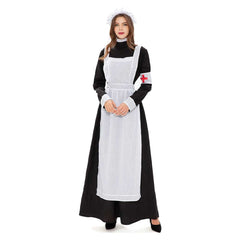 Damen Viktorianische Krankenschwester Cosplay Kostüm Outfits Halloween Karneval Anzug