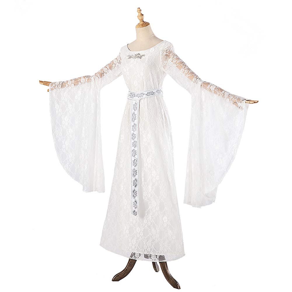 Der Herr der Ringe Galadriel weiß Kleid Cosplay Outfits