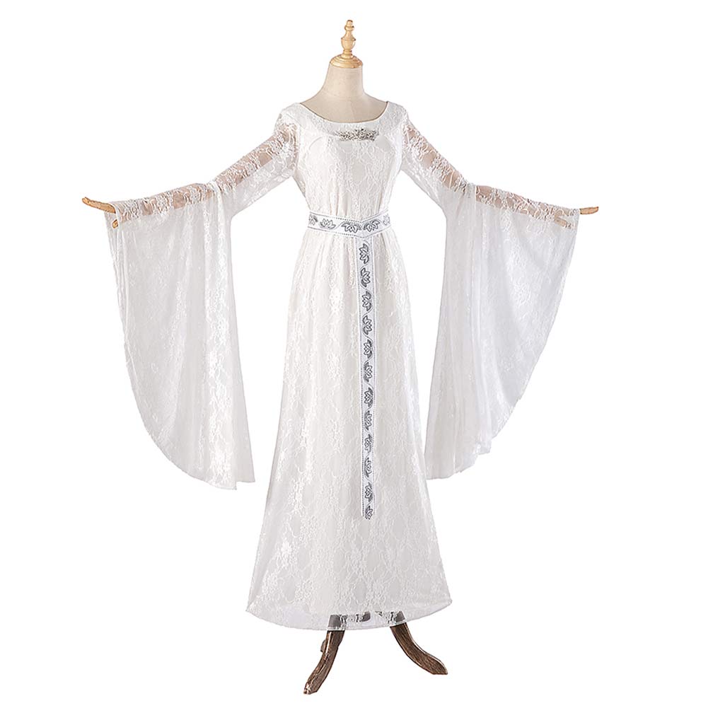 Der Herr der Ringe Galadriel weiß Kleid Cosplay Outfits