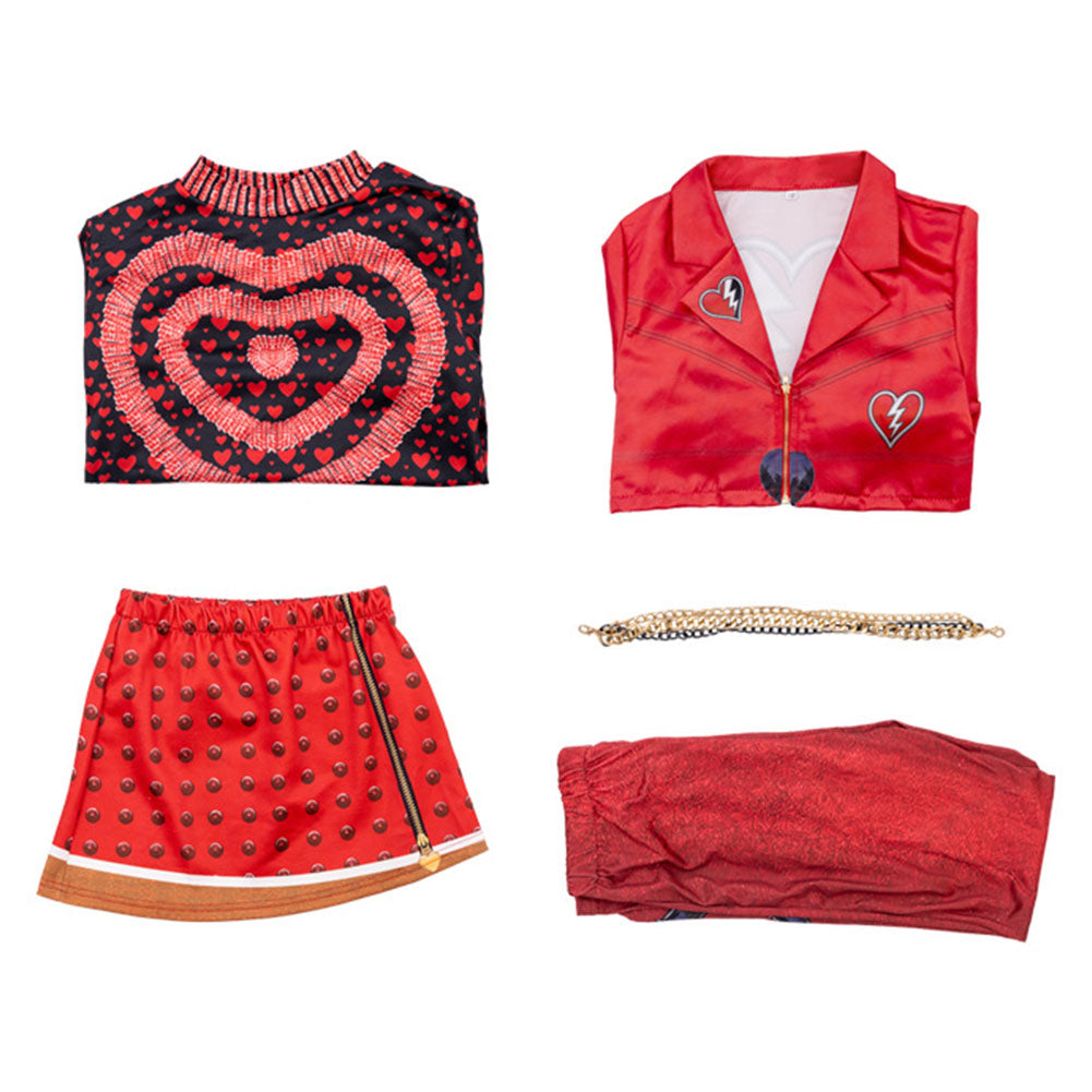 ​Descendants: Wicked Wonderland Red rot Kostüm Set Red Cosplay Outfit