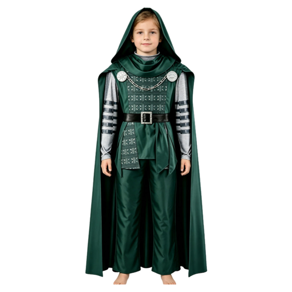Dr. Doom Jungen grün Kostüm Set Avengers: Doomsday Dr. Doom Cosplay Outfit