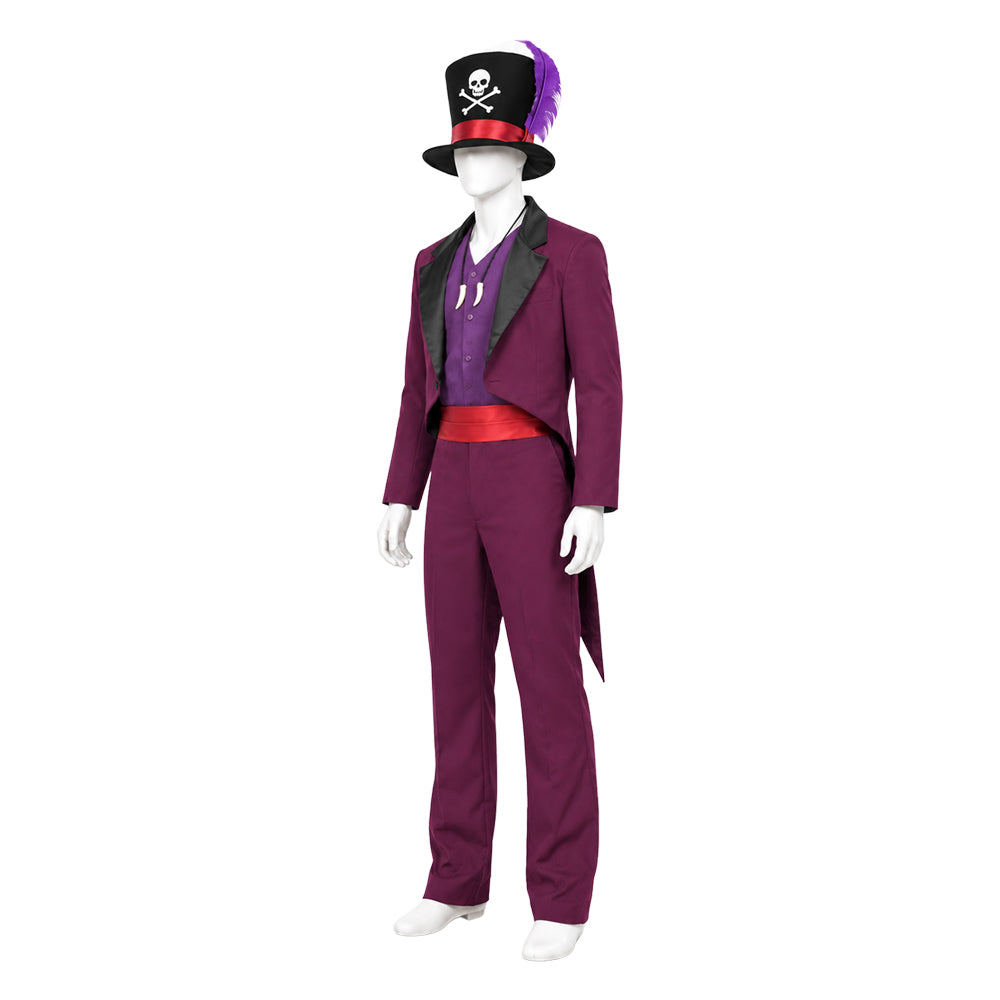 Dr. Facilier rot Kostüm Set The Princess and the Frog Dr. Facilier Cosplay Outfit