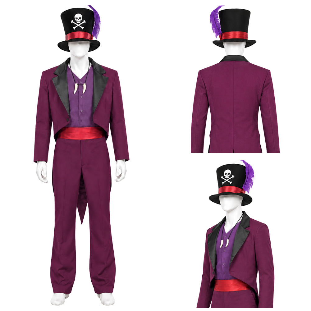Dr. Facilier rot Kostüm Set The Princess and the Frog Dr. Facilier Cosplay Outfit