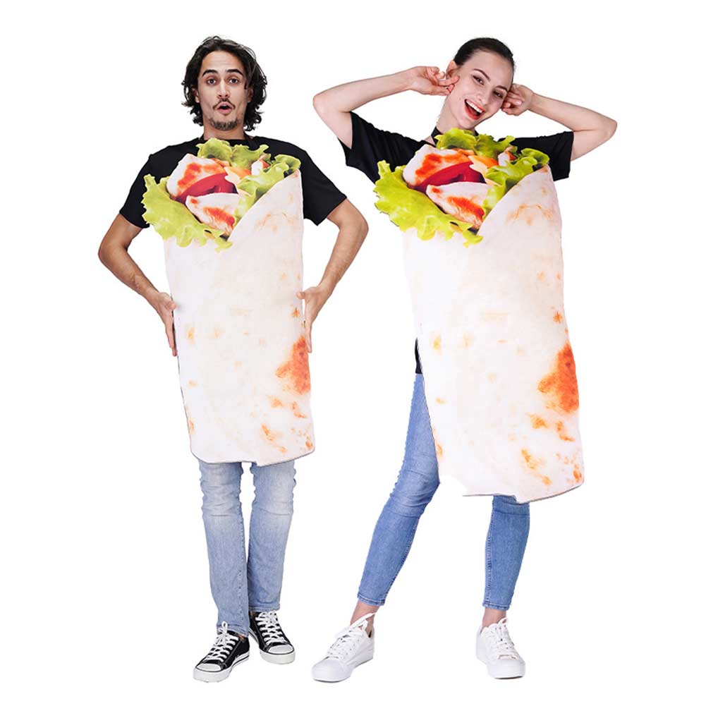 Erwachsene unisex Cosplay Kostüm Outfits Halloween Karneval Anzug Lustiges Essen Party kostüme pizza rollen