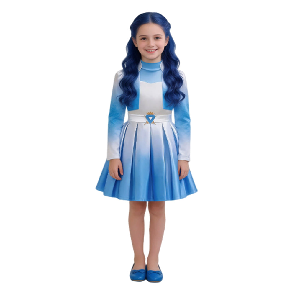 Evie blau Mädchen Kostüm Set Descendants Evie Cosplay Outfit