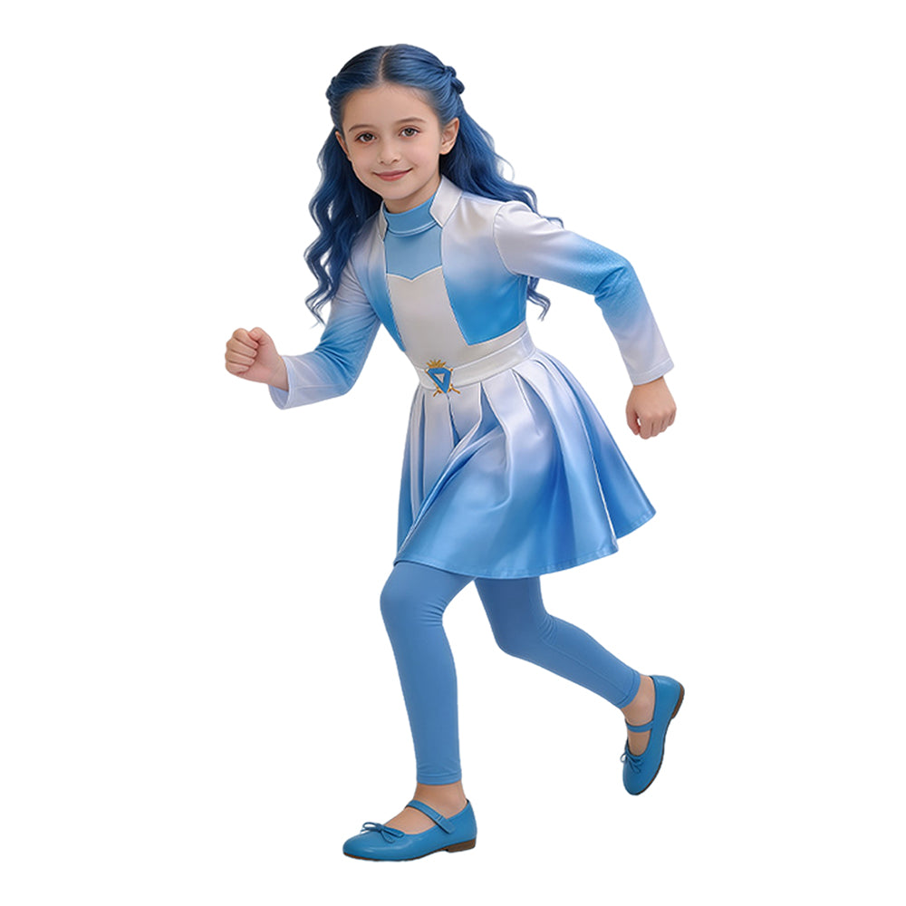 Evie blau Mädchen Kostüm Set Descendants Evie Cosplay Outfit