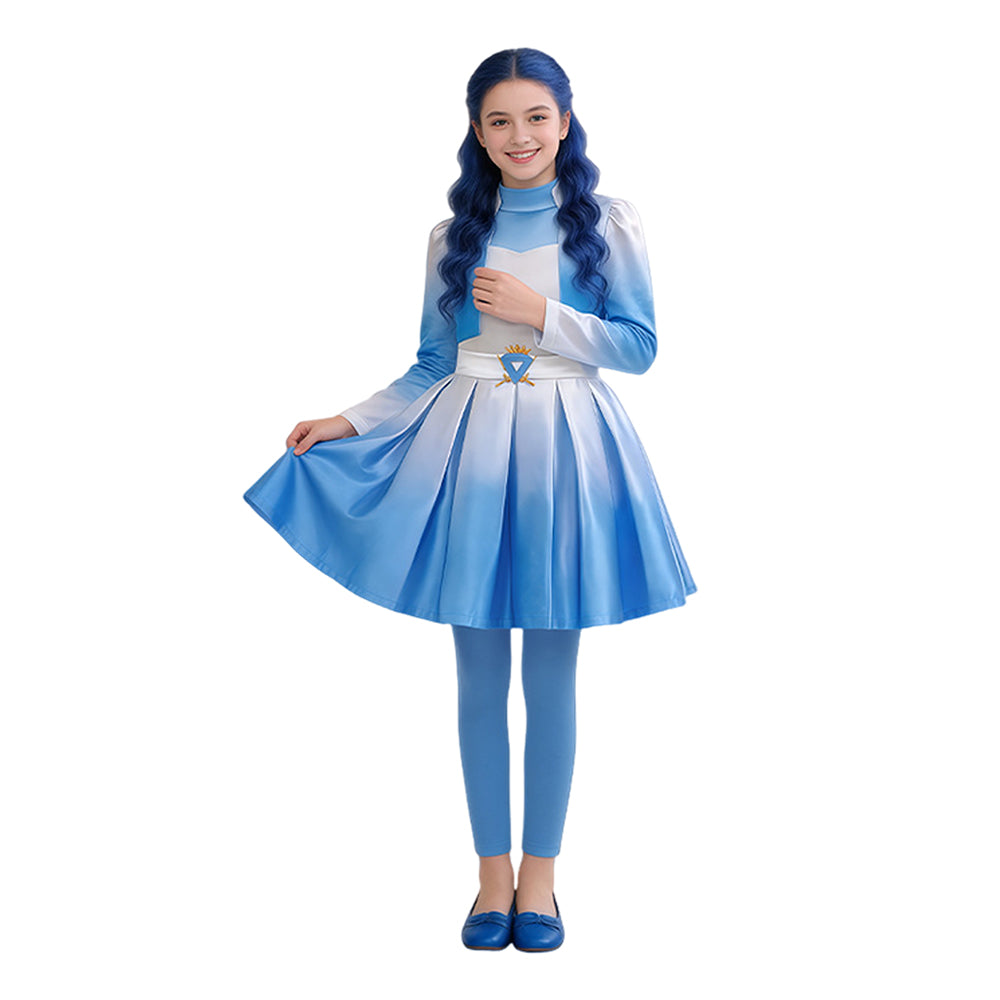 Evie blau Mädchen Kostüm Set Descendants Evie Cosplay Outfit
