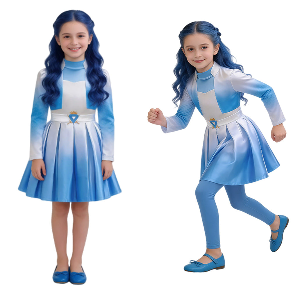 Evie blau Mädchen Kostüm Set Descendants Evie Cosplay Outfit